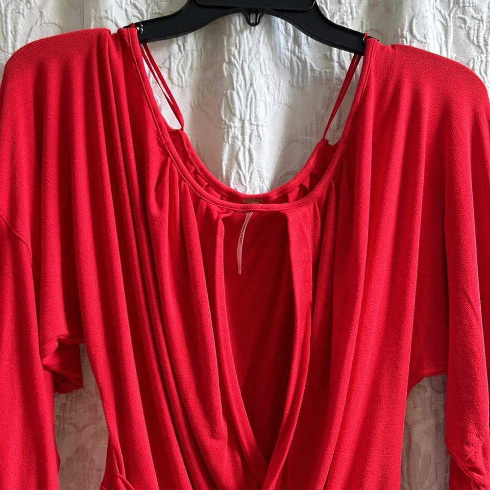 *HOST PICK* NWOT Free People [ S ] Last Time In Red Bell Sleeve Crop
